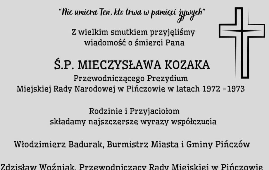 Zdjęcie do Kondolencje
