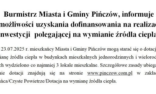 Zdjęcie do Informacja o dofinansowaniu