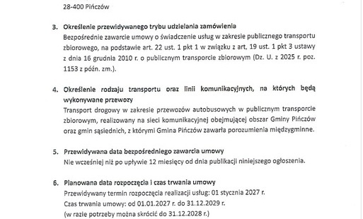 Zdjęcie do Ogłoszenie Burmistrza Miasta i Gminy Pińcz&oacute;w