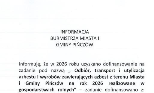 Zdjęcie do Inrformacja o dofinansowaniu