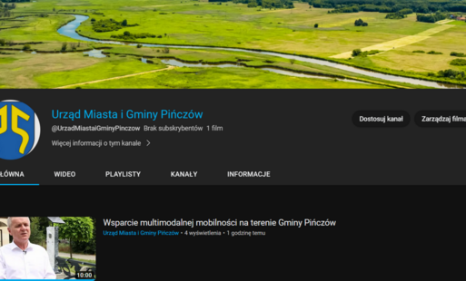 Zdjęcie do Nowy Kanał na Youtube Urzędu Miasta i Gminy Pińcz&oacute;w już jest!!!