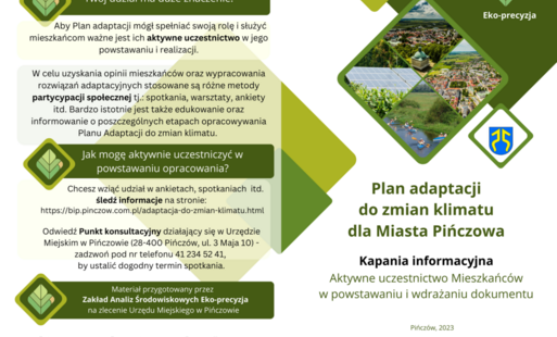 Zdjęcie do Informacja w sprawie zaproszenia do udziału w badaniu ankietowym &nbsp; dotyczącym powstania i wdrożenia Planu adaptacji do zmian klimatu dla miasta Pińcz&oacute;w
