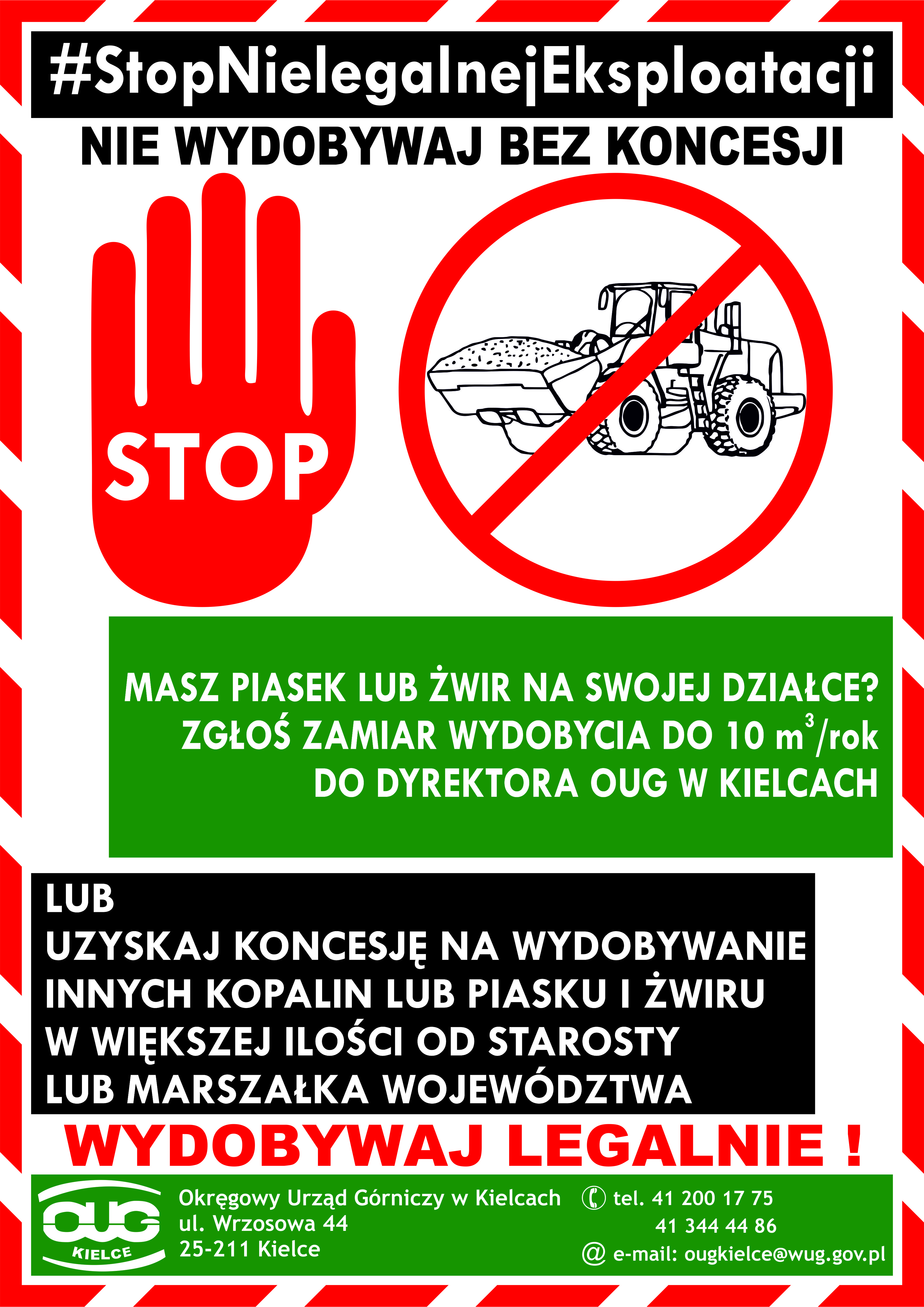 Plakat #StopNielegalnejEksploatacji