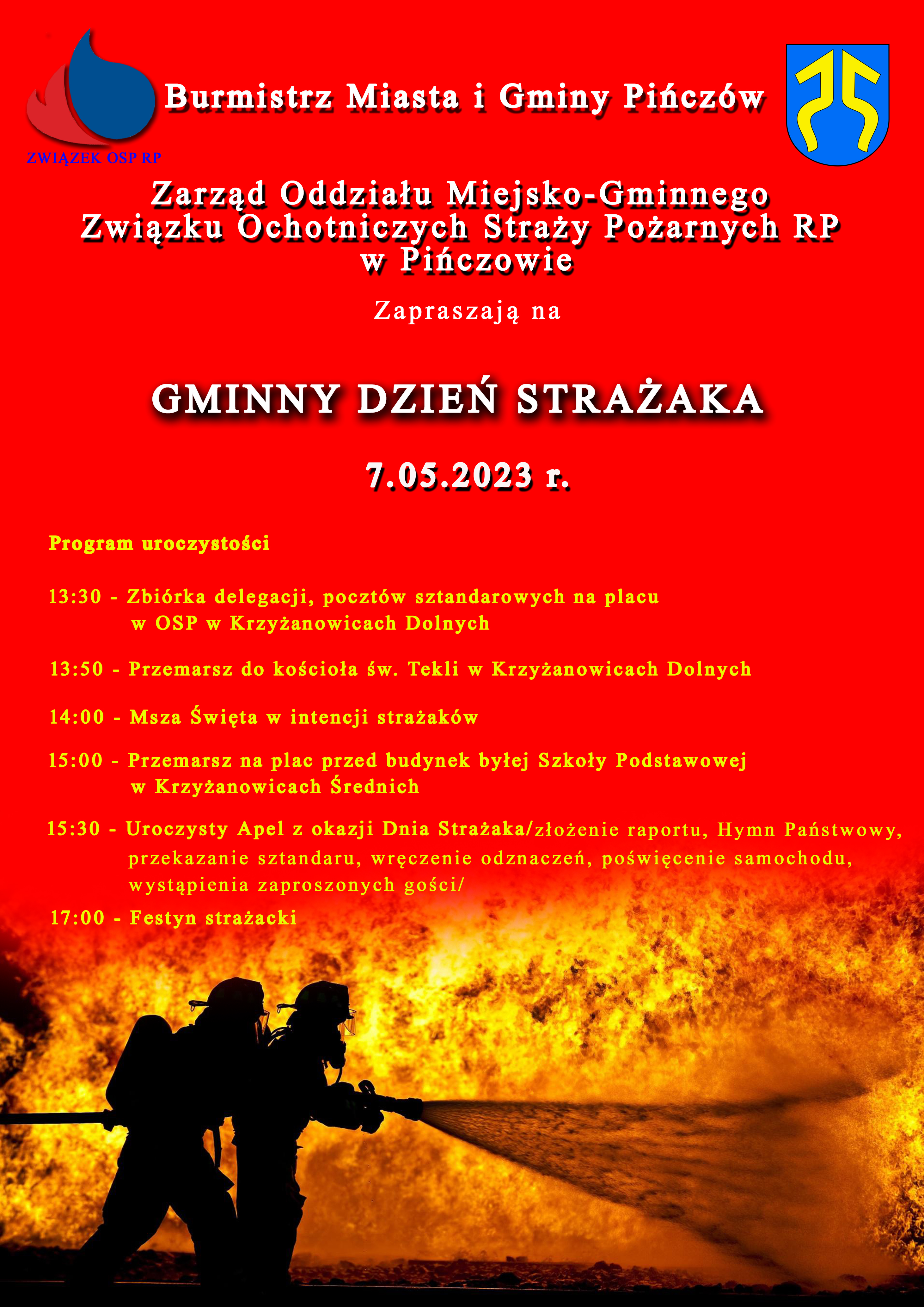 Plakat Zapraszamy na&nbsp;Gminny Dzień Strażaka