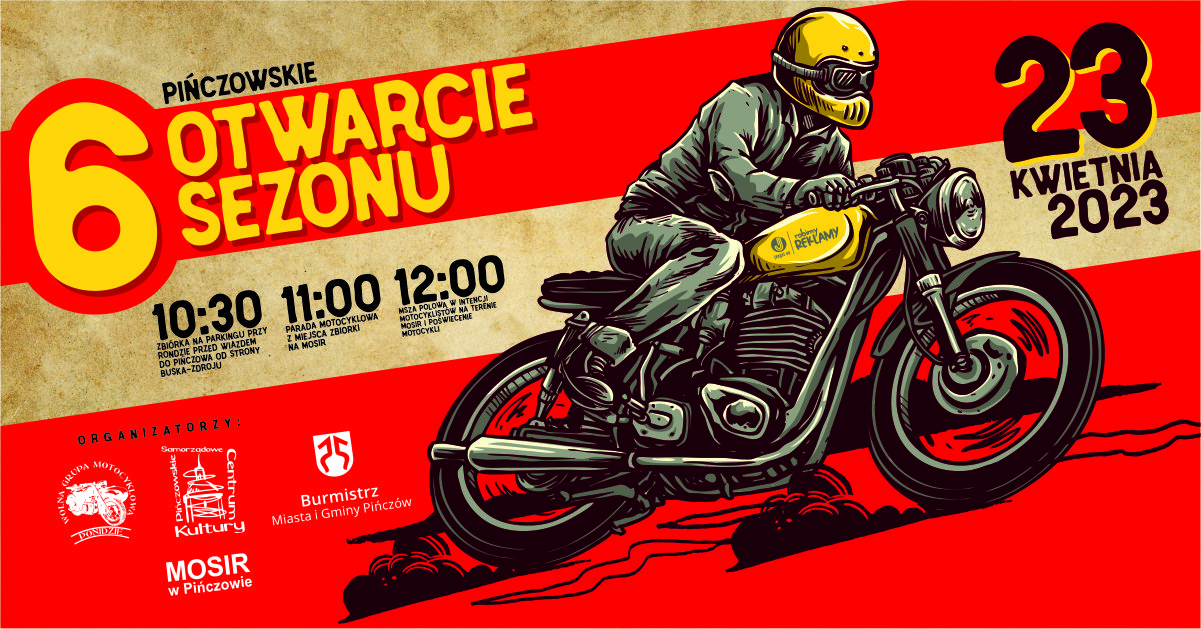 Plakat Zaproszenie na&nbsp;otwarcie sezonu Wolnej Grupy Motocyklowej